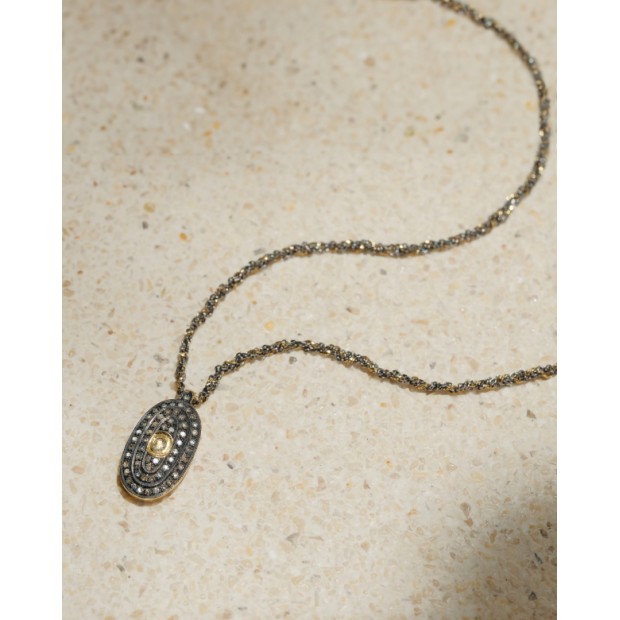 Marie Laure Chamorel  sidabro kaklo papuošalas su deimantais